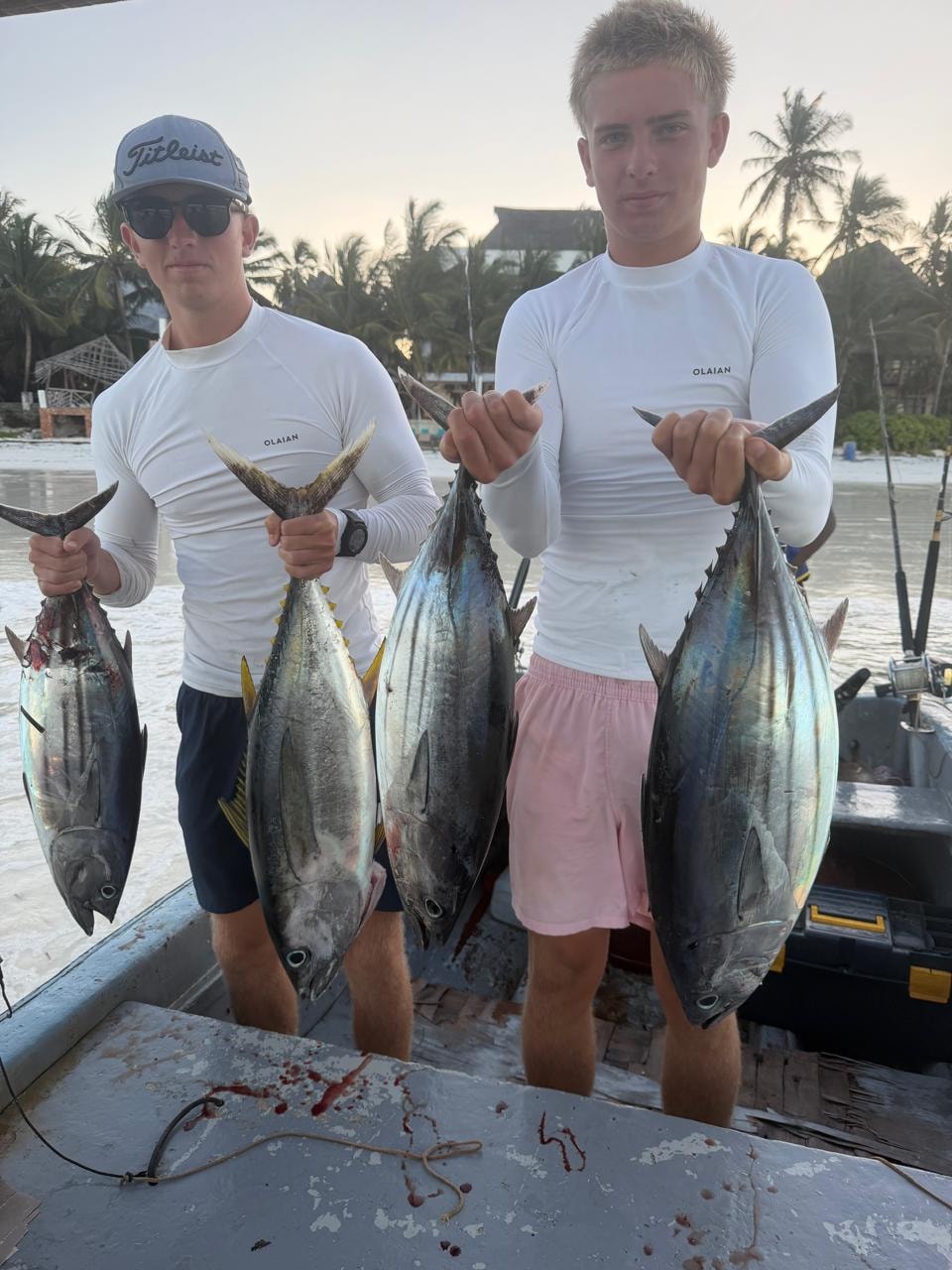 Sport fishing boat wake on deep blue Gulf water